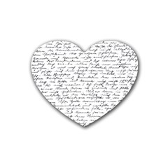 Handwriting  Heart Coaster (4 Pack)  by Valentinaart