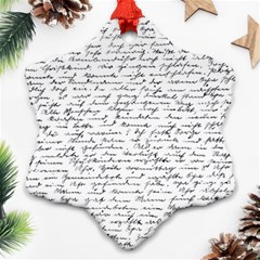 Handwriting  Snowflake Ornament (two Sides)