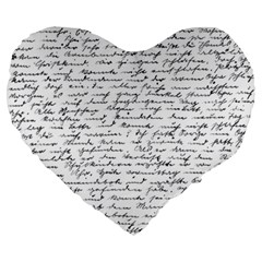 Handwriting  Large 19  Premium Flano Heart Shape Cushions