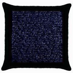 Handwriting Throw Pillow Case (black) by Valentinaart