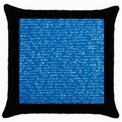 Handwriting Throw Pillow Case (black) by Valentinaart