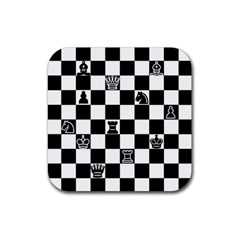 Chess Rubber Coaster (square)  by Valentinaart