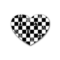 Chess Rubber Coaster (heart)  by Valentinaart