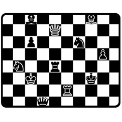 Chess Double Sided Fleece Blanket (medium)  by Valentinaart