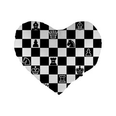 Chess Standard 16  Premium Flano Heart Shape Cushions