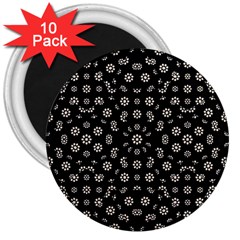 Dark Ditsy Floral Pattern 3  Magnets (10 Pack)  by dflcprints