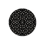 Dark Ditsy Floral Pattern Magnet 3  (Round) Front