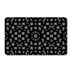 Dark Ditsy Floral Pattern Magnet (rectangular) by dflcprints