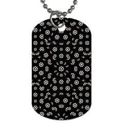 Dark Ditsy Floral Pattern Dog Tag (one Side)