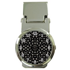 Dark Ditsy Floral Pattern Money Clip Watches by dflcprints