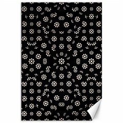 Dark Ditsy Floral Pattern Canvas 12  X 18   by dflcprints