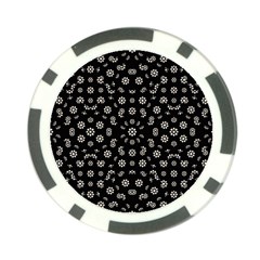 Dark Ditsy Floral Pattern Poker Chip Card Guard by dflcprints