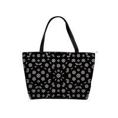 Dark Ditsy Floral Pattern Shoulder Handbags by dflcprints