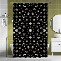 Dark Ditsy Floral Pattern Shower Curtain 48  X 72  (small)  by dflcprints