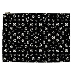 Dark Ditsy Floral Pattern Cosmetic Bag (xxl)  by dflcprints