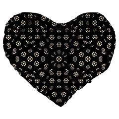 Dark Ditsy Floral Pattern Large 19  Premium Heart Shape Cushions by dflcprints