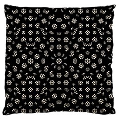 Dark Ditsy Floral Pattern Large Flano Cushion Case (two Sides) by dflcprints