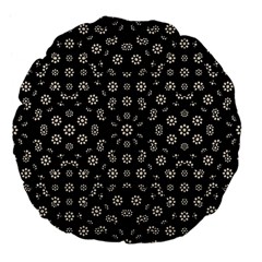 Dark Ditsy Floral Pattern Large 18  Premium Flano Round Cushions by dflcprints