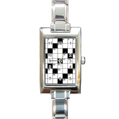 Crosswords  Rectangle Italian Charm Watch by Valentinaart