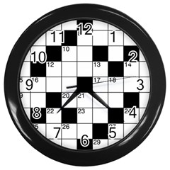 Crosswords  Wall Clocks (black) by Valentinaart