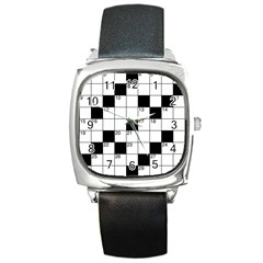 Crosswords  Square Metal Watch by Valentinaart