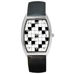 Crosswords  Barrel Style Metal Watch by Valentinaart