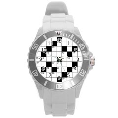 Crosswords  Round Plastic Sport Watch (l) by Valentinaart