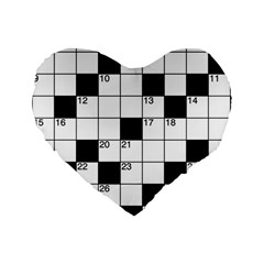 Crosswords  Standard 16  Premium Flano Heart Shape Cushions