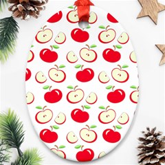 Apple Pattern Ornament (oval) by Valentinaart