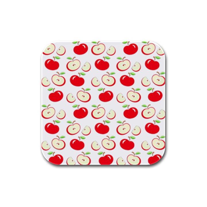 Apple pattern Rubber Square Coaster (4 pack) 