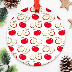 Apple Pattern Round Ornament (two Sides) by Valentinaart