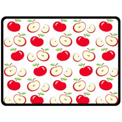 Apple Pattern Fleece Blanket (large)  by Valentinaart