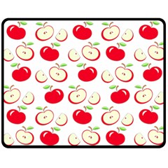 Apple Pattern Double Sided Fleece Blanket (medium)  by Valentinaart