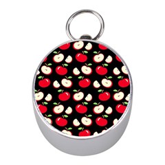 Apple Pattern Mini Silver Compasses