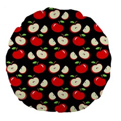 Apple Pattern Large 18  Premium Flano Round Cushions