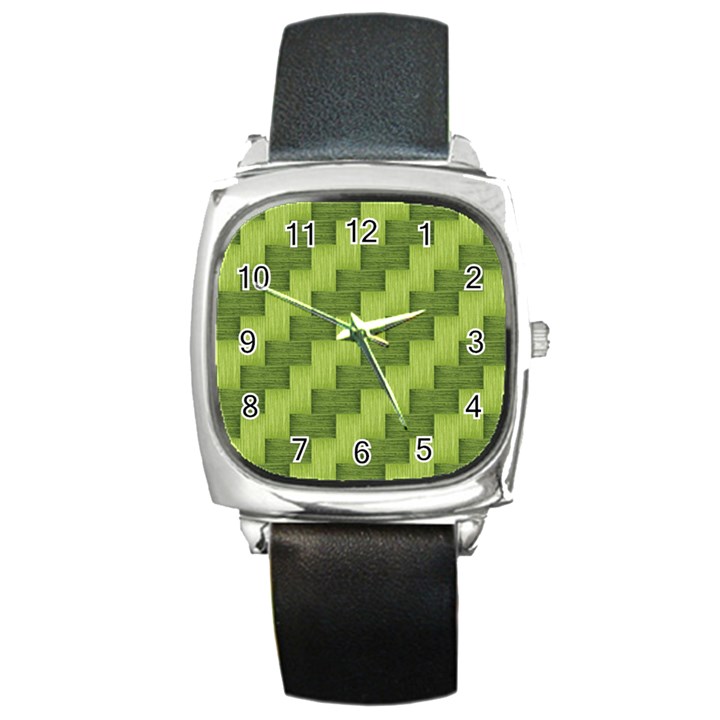 Pattern Square Metal Watch