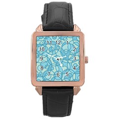 Pattern Rose Gold Leather Watch  by Valentinaart