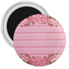 Pink Peony Outline Romantic 3  Magnets