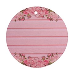 Pink Peony Outline Romantic Ornament (Round)