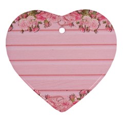 Pink Peony Outline Romantic Ornament (Heart)