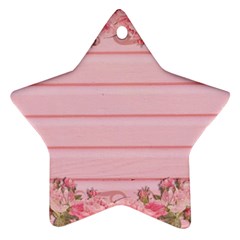 Pink Peony Outline Romantic Ornament (Star)