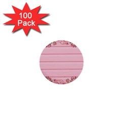 Pink Peony Outline Romantic 1  Mini Buttons (100 pack) 