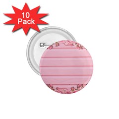 Pink Peony Outline Romantic 1.75  Buttons (10 pack)