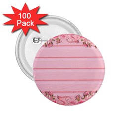 Pink Peony Outline Romantic 2.25  Buttons (100 pack) 