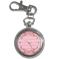 Pink Peony Outline Romantic Key Chain Watches by Simbadda