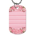 Pink Peony Outline Romantic Dog Tag (One Side) Front