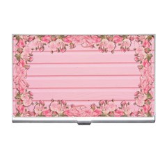 Pink Peony Outline Romantic Business Card Holders