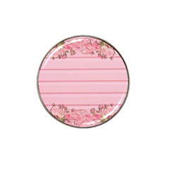 Pink Peony Outline Romantic Hat Clip Ball Marker