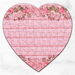 Pink Peony Outline Romantic Jigsaw Puzzle (Heart)