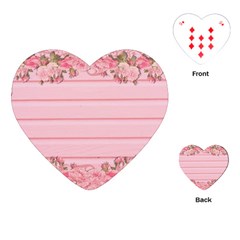 Pink Peony Outline Romantic Playing Cards (Heart) 